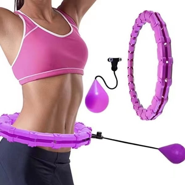 J&G's Luxurious Adjustable 24-Knot Weighted Hula Hoop for Adult Gym Fitness - Elevate Your Workout Experience Today!