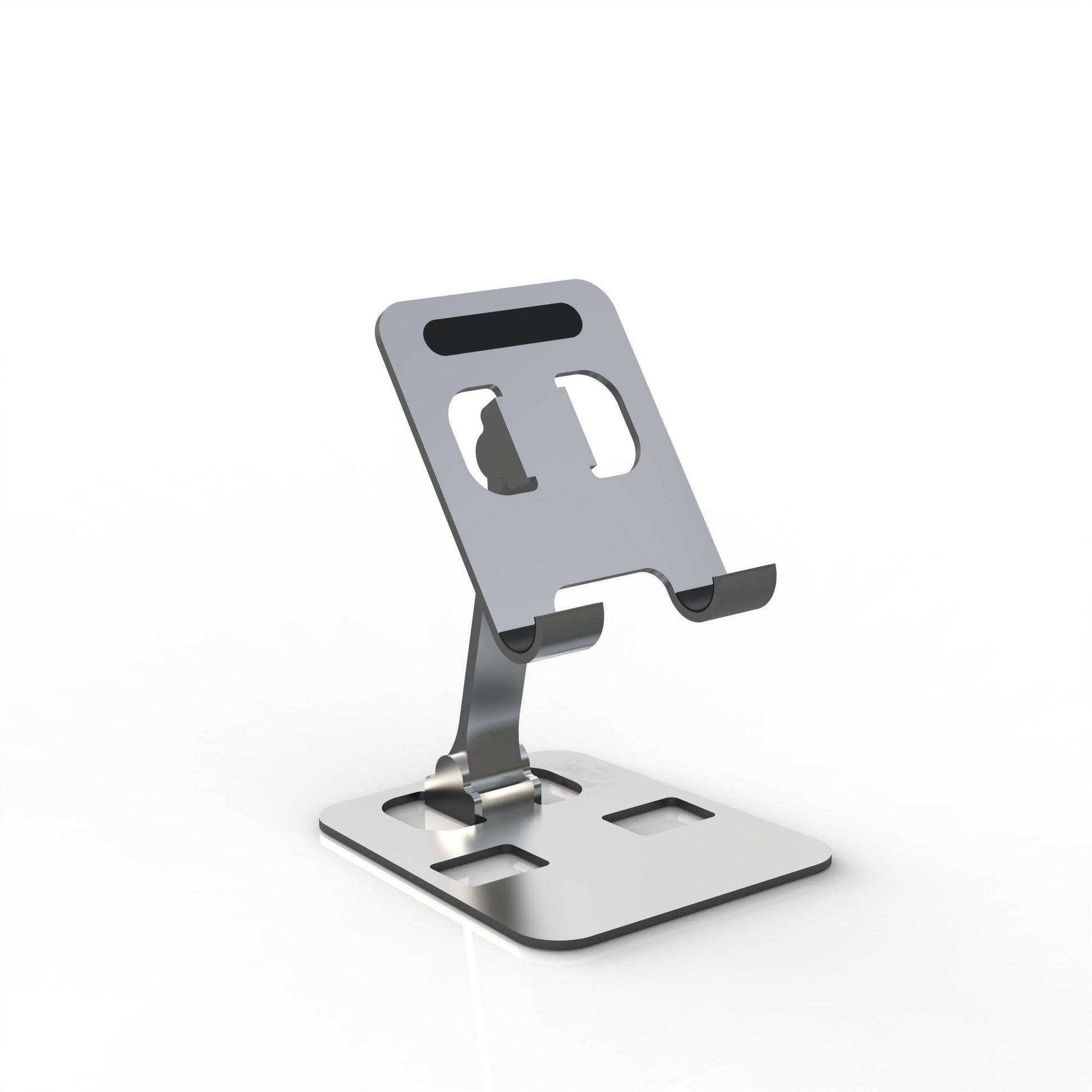J & G Portable Aluminum Desk Cell Phone Stand Holder - Fully Foldable Design with Adjustable Angles for Optimal Viewing - Lightweight and Durable for Home, Office, and Travel Use